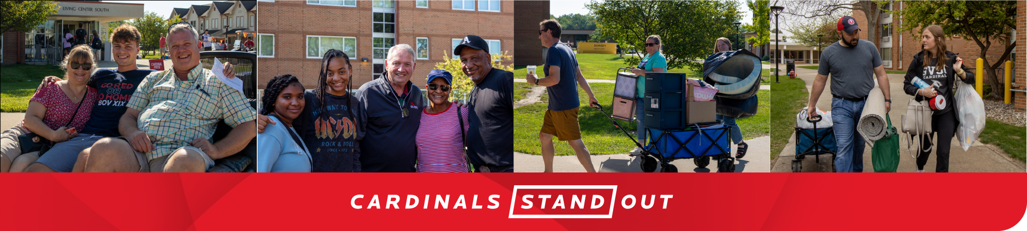SVSU students with parents - Cardinals Stand Out